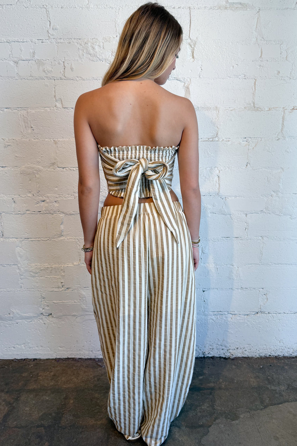 Cabana Stripe Top Back Beige, adeline boutique, dallas boutique, boutique