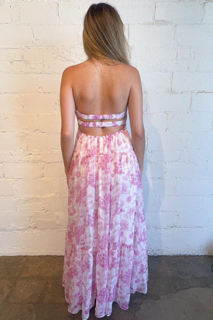 Can't Miss Maxi Dress Pink Back, adeline boutique, dallas boutique, boutique