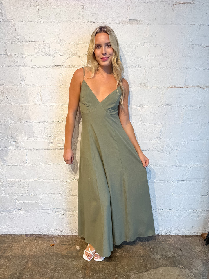 Green flowy dress, green maxi dress, carmine maxi dress green