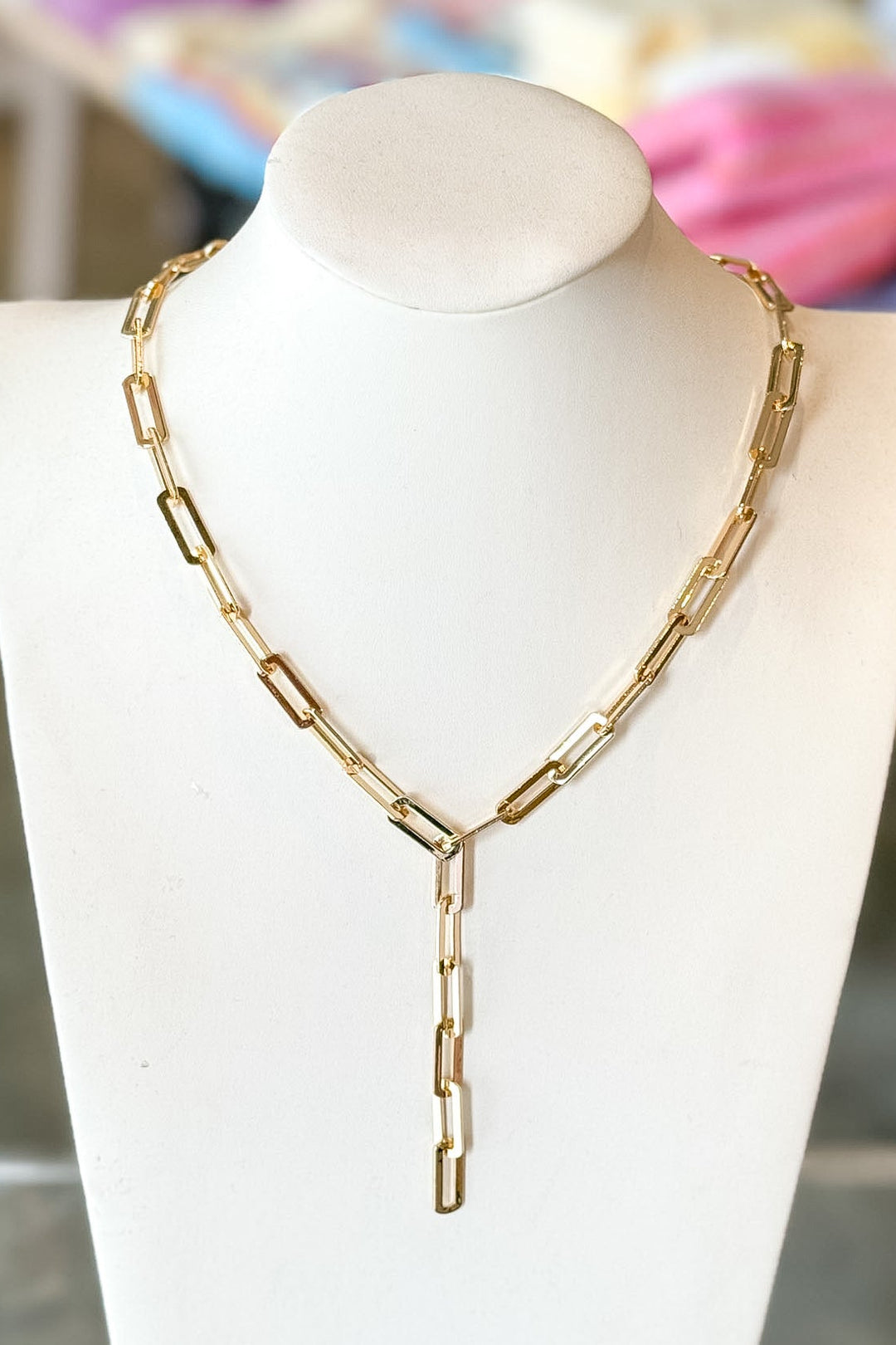 Chain Link Drop Necklace, Gold Chain, Necklace, Jewelry, Adeline Boutique, Dallas Boutique, Women's Boutique