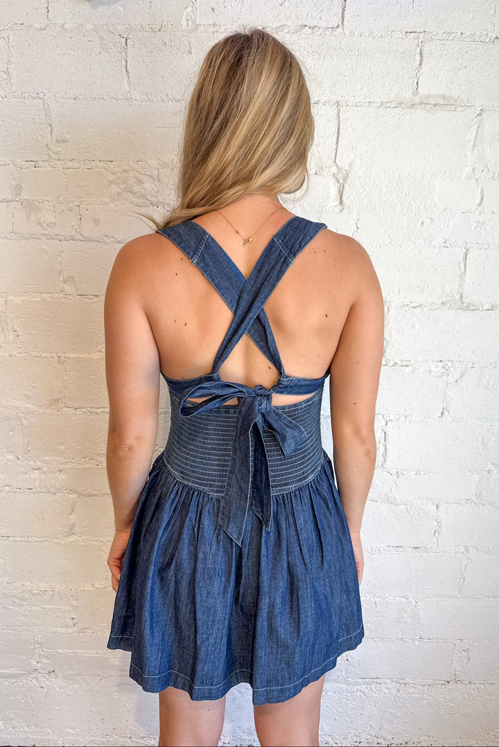 City Blues Mid Wash Denim Dress, Denim Dress, Denim, Fall Styles, Country Concert outfit, Rodeo Outfit, Adeline Boutique, Dallas Boutique