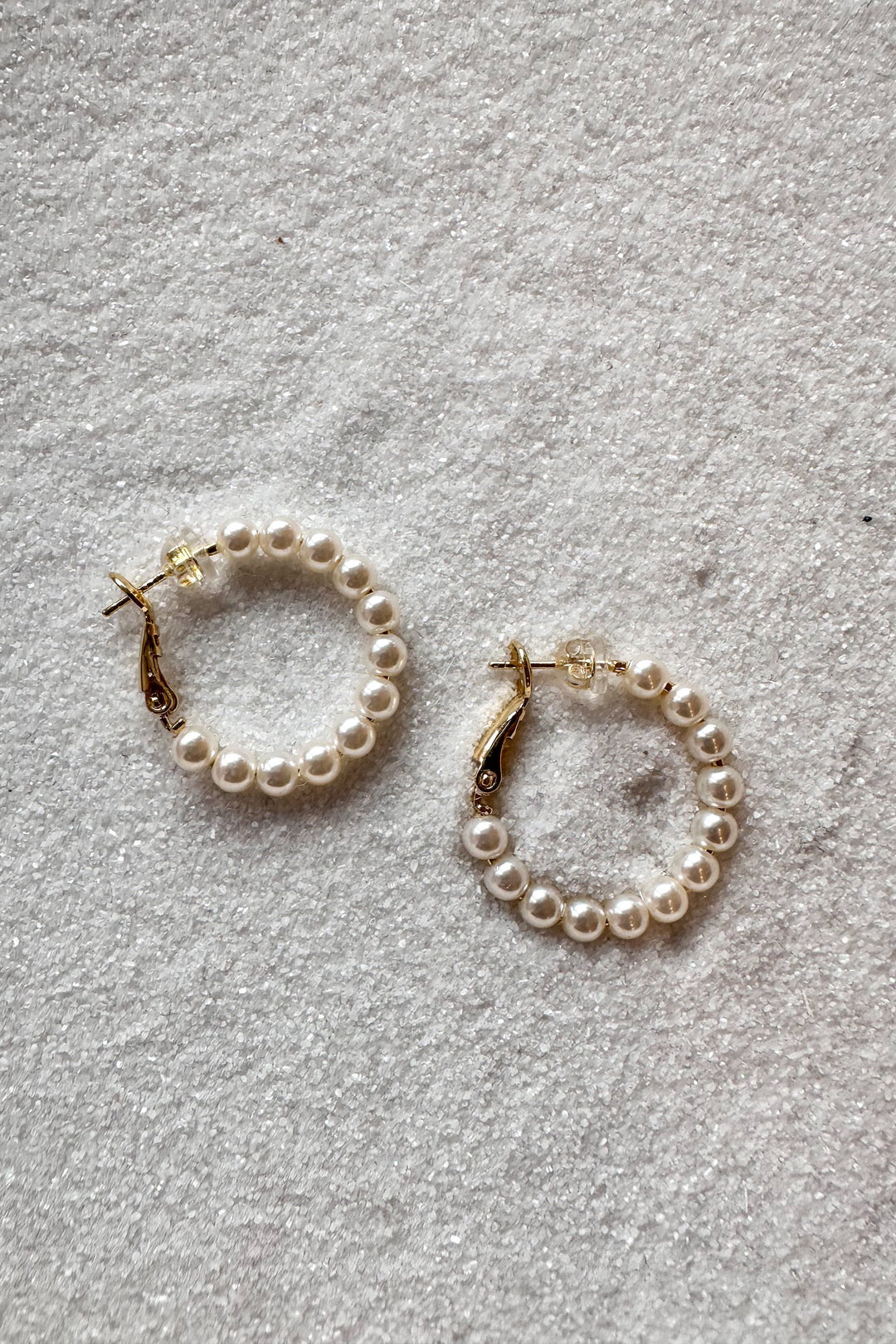 Classy Pearl Hoop Earring, Adeline Boutique, Holiday Jewelry, Boutique Jewelry 