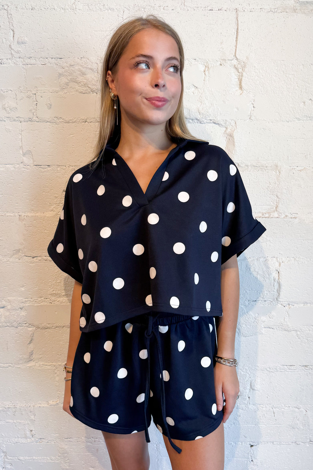Clubhouse Polka Dot Shorts, adeline boutique, dallas boutique, boutique