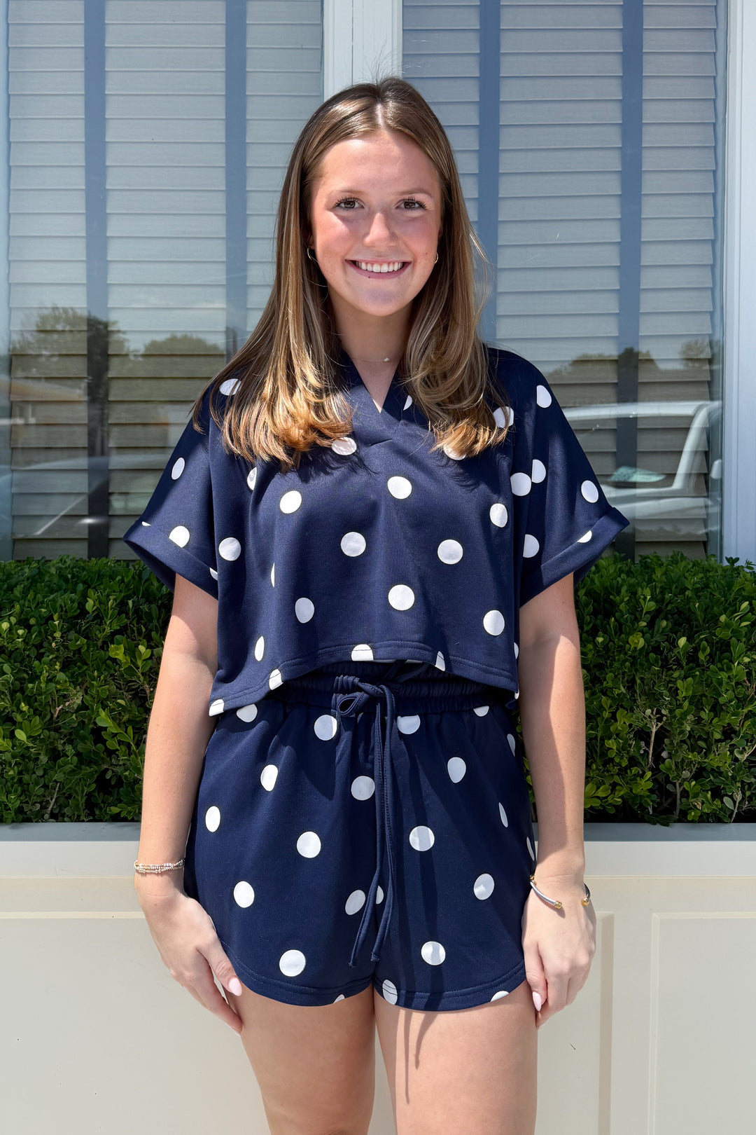 Clubhouse Polka Dot Top, adeline boutique, dallas boutique, boutique