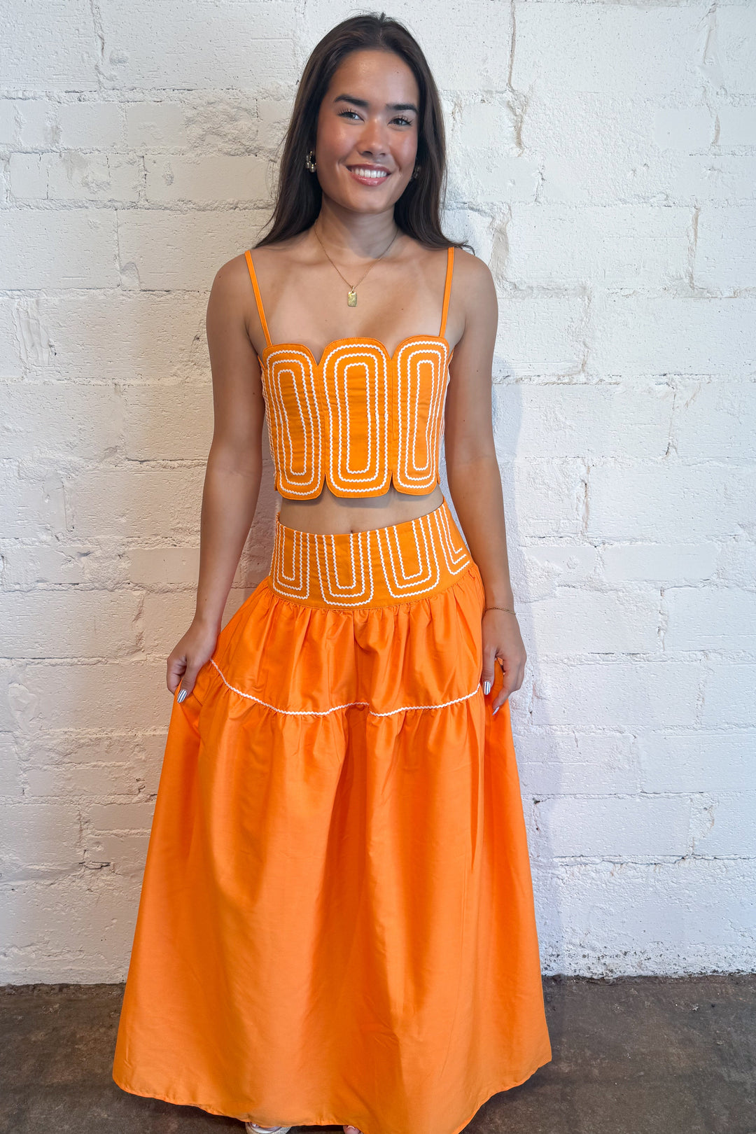 Coastal Charm Top Orange, adeline boutique, dallas boutique, boutique