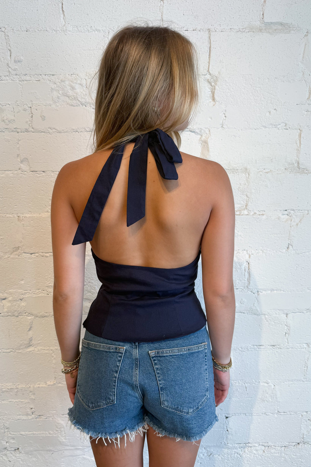 Coastal Crush Top Navy Back, adeline boutique, dallas boutique, boutique