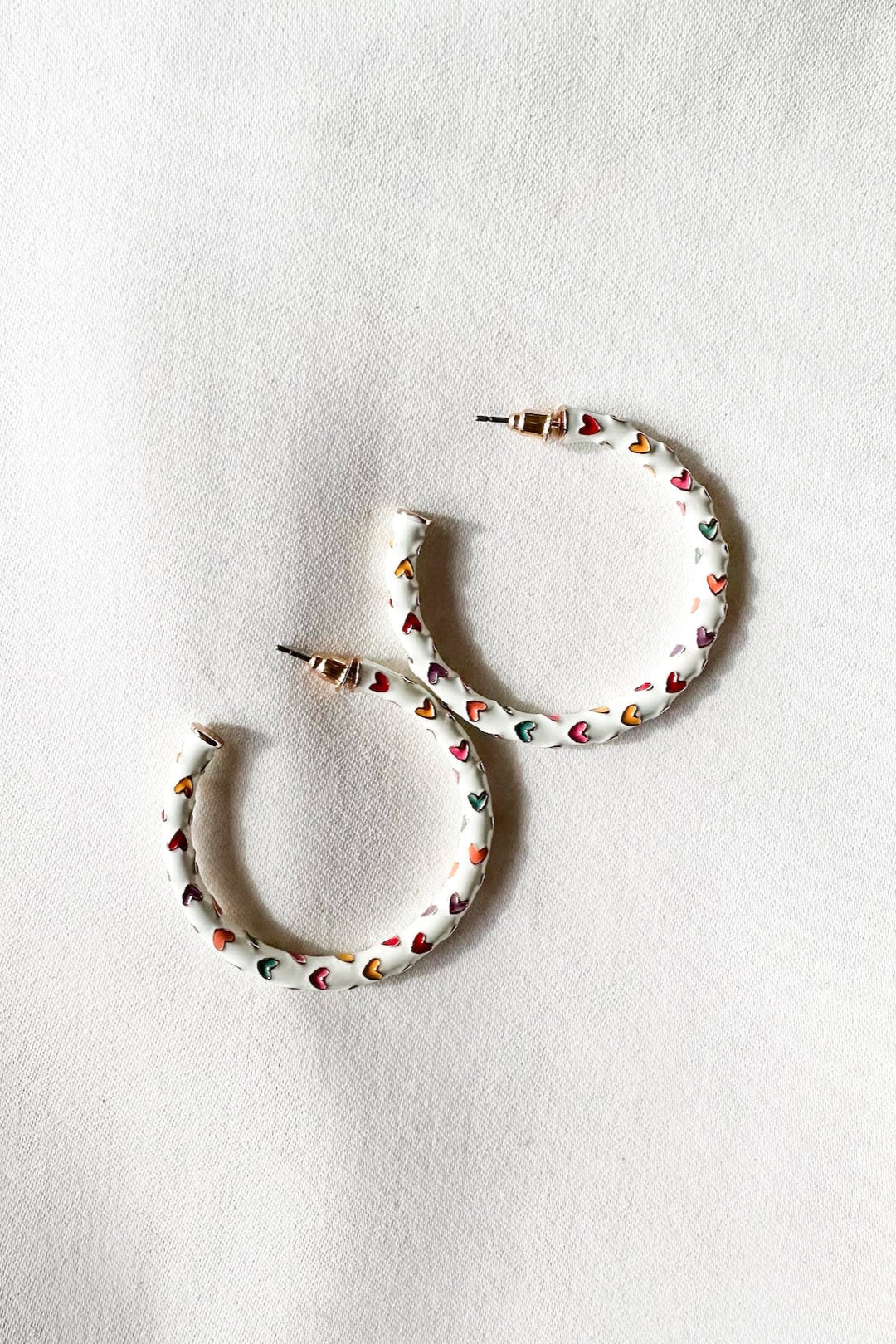 Confetti Heart Hoops, Hoops, Earrings, Adeline Boutique 
