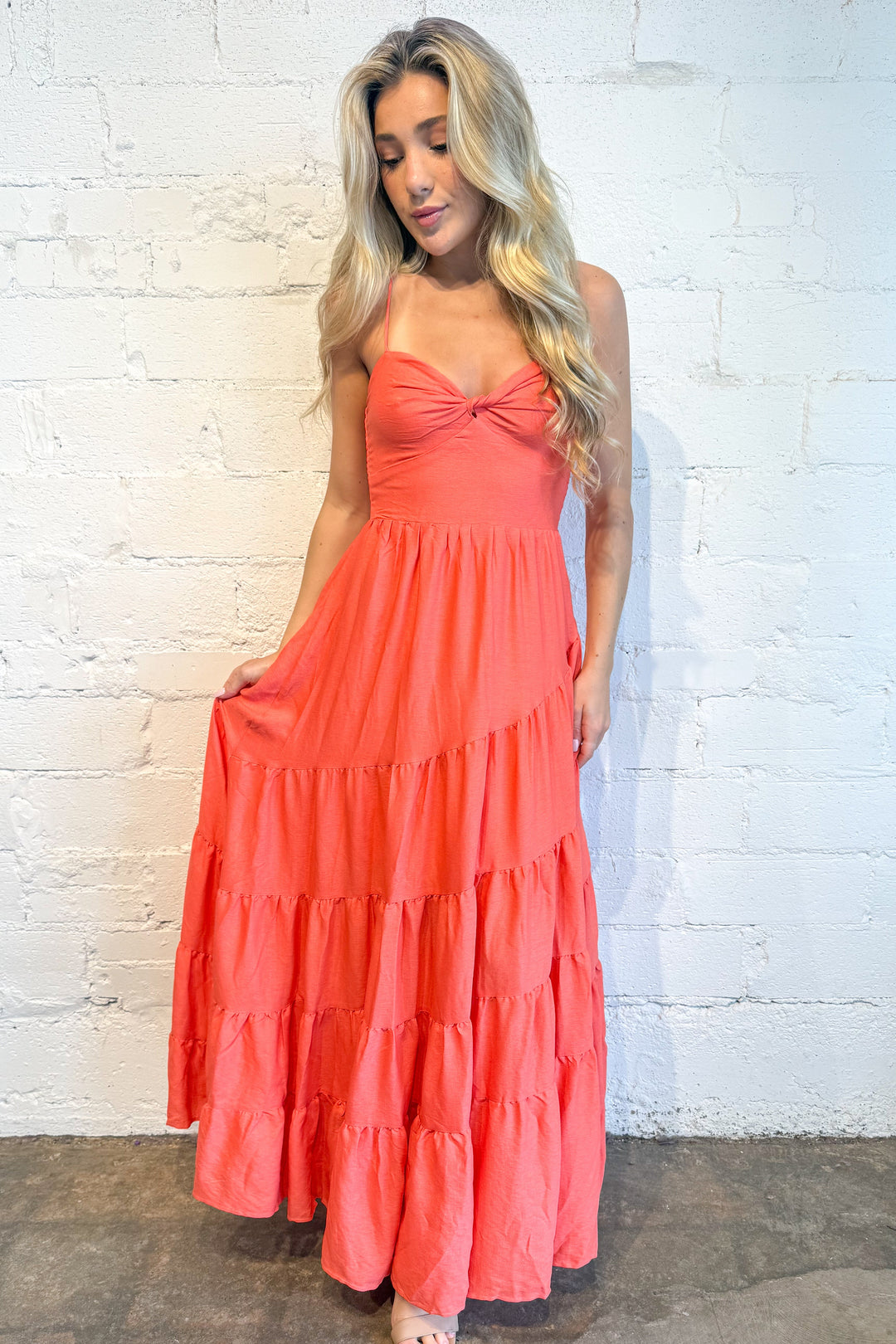 dress, dresses, maxi dress, coral seashell sky dress, boutique, dallas boutique