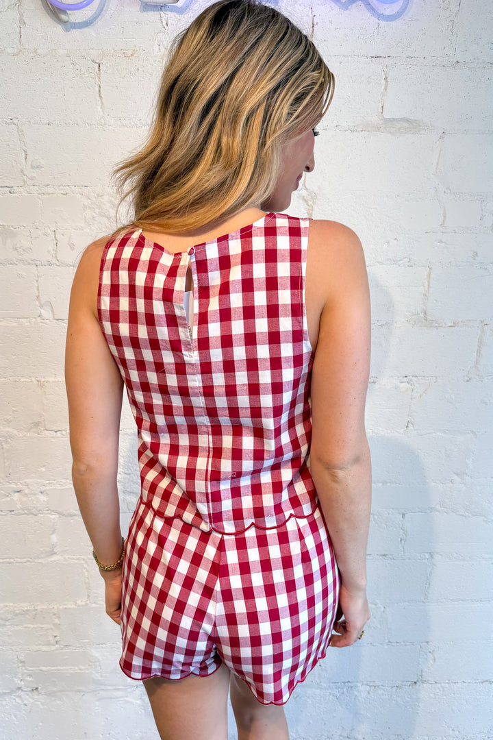 Country Lane Shorts Crimson Back, adeline boutique, dallas boutique, boutique