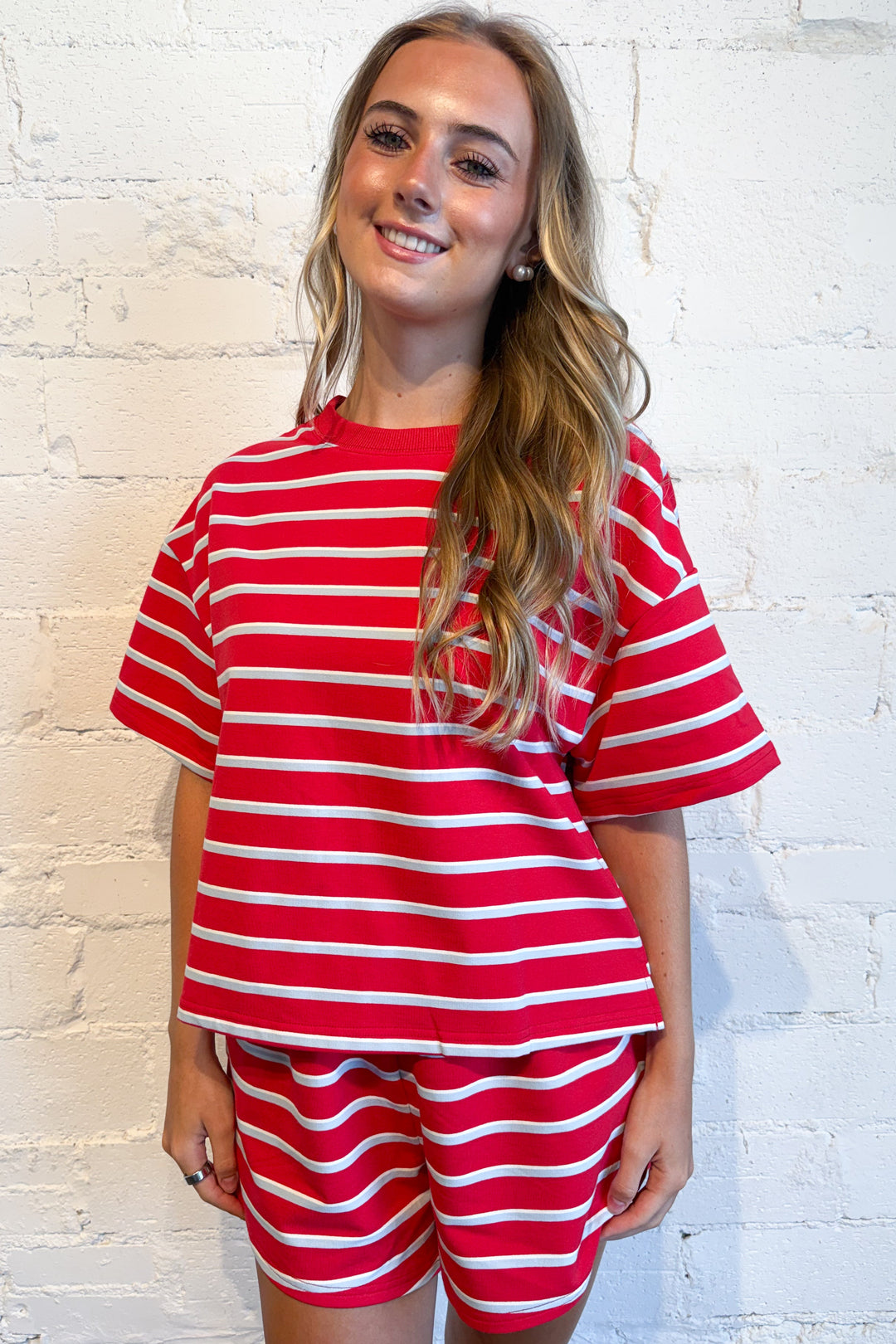 Cozy Coast Sweatshirt Red, adeline boutique, dallas boutique, boutique