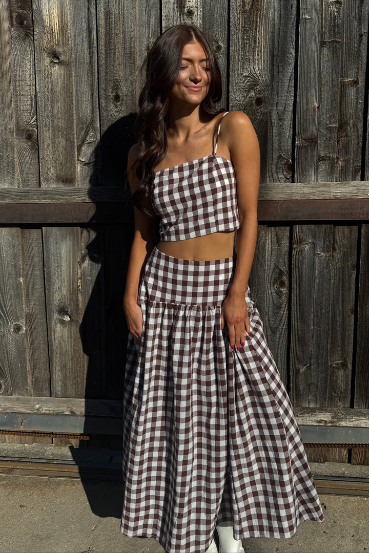 Crisp Gingham Crop Top, Gingham Top, Tops, Matching Set, Sets, Adeline Boutique, Dallas Boutique, Fall Styles