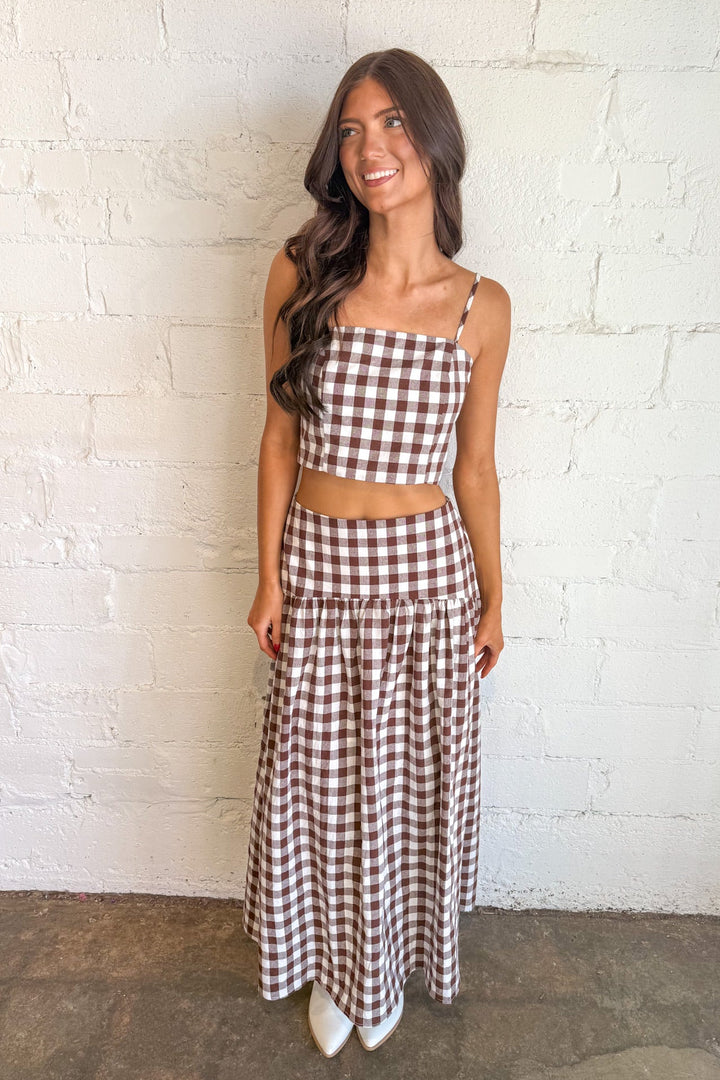 Crisp Gingham Maxi Skirt, Maxi Skirt, Gingham Skirt, Sets, Matching Sets, Fall Styles
