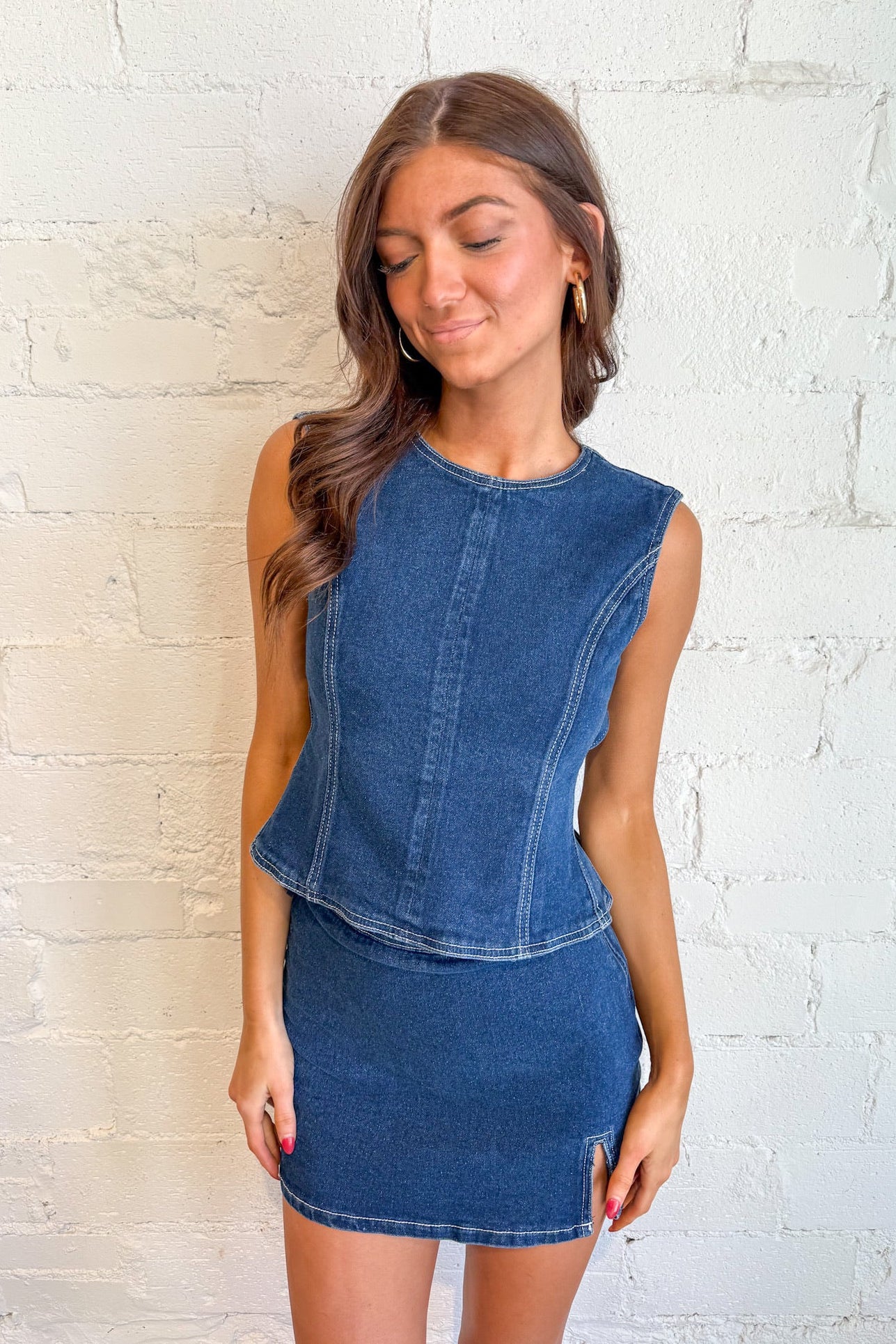 Denim Twill Open Back Top, Denim Top, Rodeo Outfit, Country Outfit, Dallas Boutique, Boutique Styles, Denim, Tops, Adeline Boutique