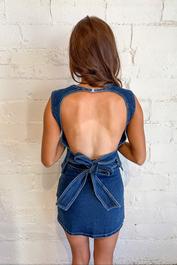 Denim Twill Open Back Top, Denim Top, Rodeo Outfit, Country Outfit, Dallas Boutique, Boutique Styles, Denim, Tops, Adeline Boutique
