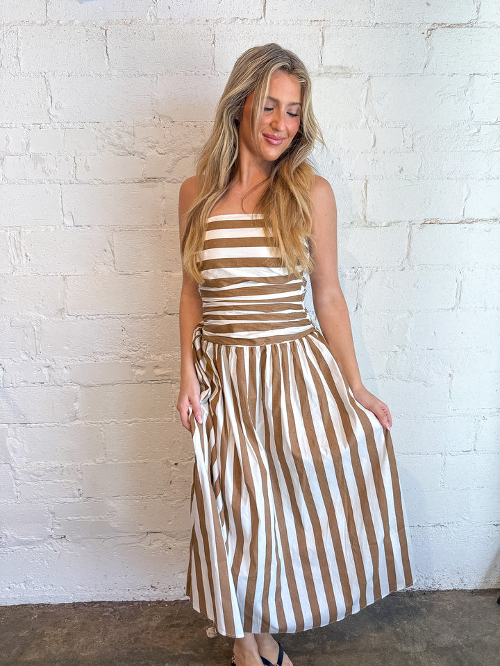 striped maxi dress