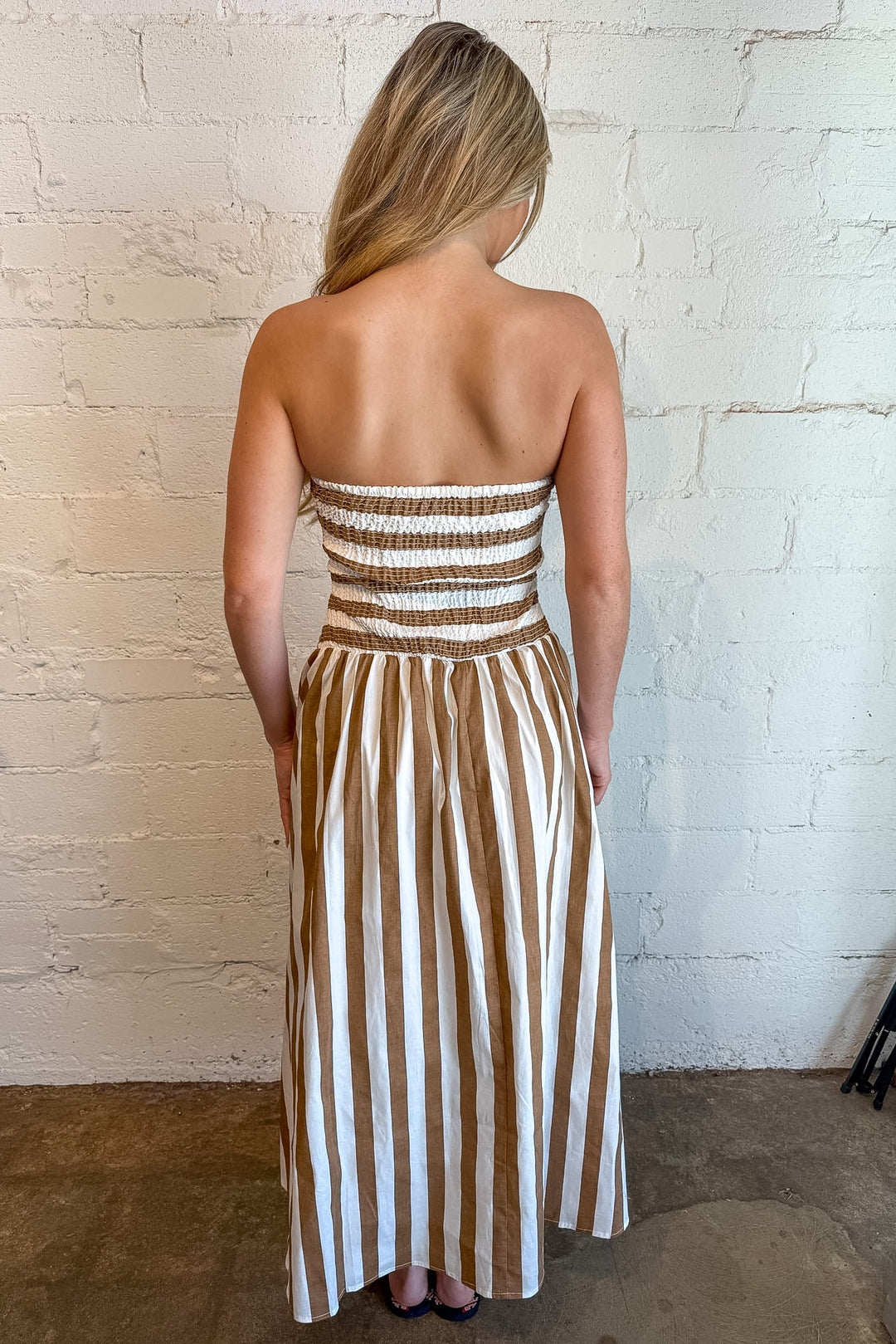 striped maxi dress
