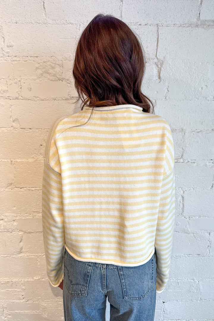 Elina Stripe Knit Sweater, Cardigan, Striped Cardigan, Sweater, Yellow Sweater, Winter Styles, Adeline Boutique, Dallas Boutique, Women's Clothing, Tops