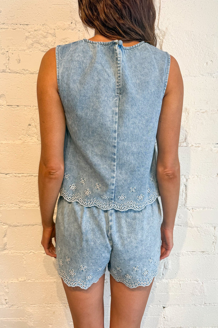 Embroidered Denim Shorts, Denim Shorts, Shorts, Sets, Matching Sets, Spring and Summer Styles, Adeline Boutique, Dallas Boutique, Bottoms, Denim Shorts