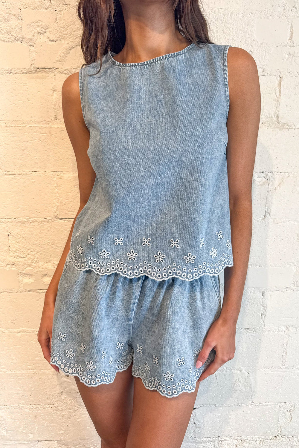 Embroidered Denim Shorts, Denim Shorts, Shorts, Sets, Matching Sets, Spring and Summer Styles, Adeline Boutique, Dallas Boutique, Bottoms, Denim Shorts