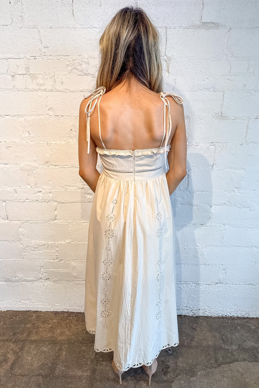 Embroidered Lace Trim Midi Dress, Maxi Dress, Wedding Guest Dress, Spring and Summer Styles, Easter Dresses, Women's Dresses, Adeline Boutique, Dallas Boutique