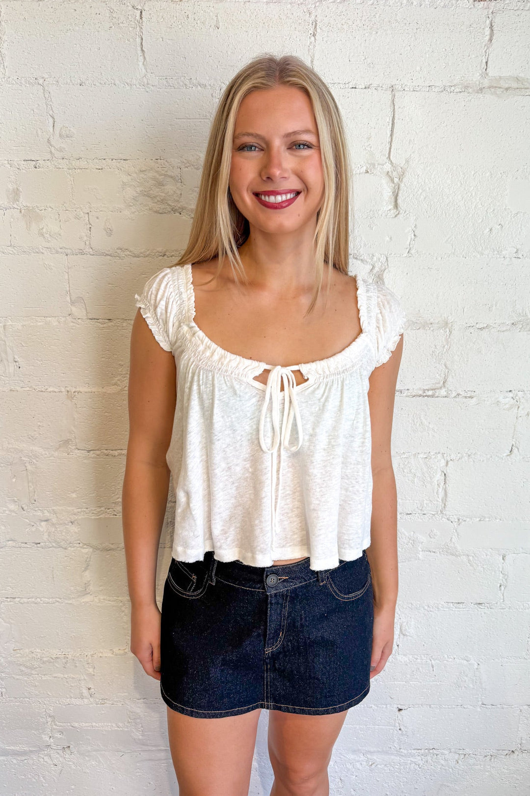 Emerly Denim Skort, Mini Skort, Skirt, Adeline Boutique, Dallas Boutique, Bottoms, Denim