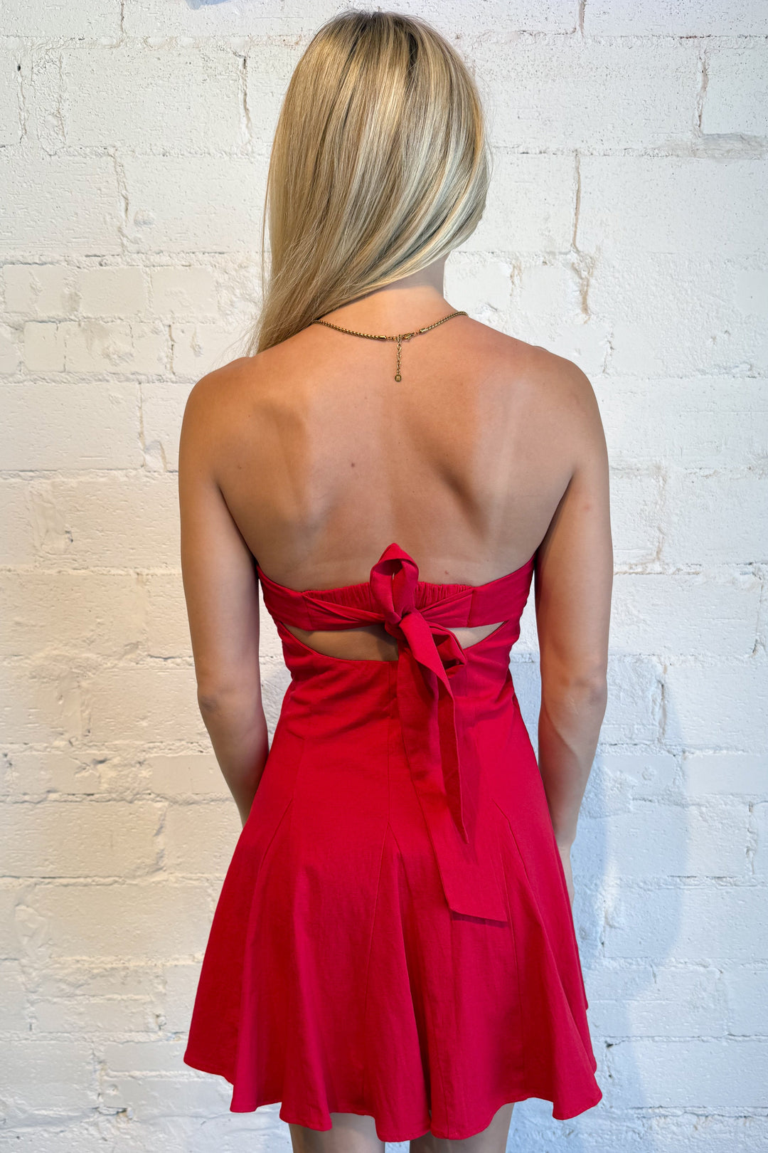Emmeline Dress Red Back, adeline boutique, dallas boutique, boutique
