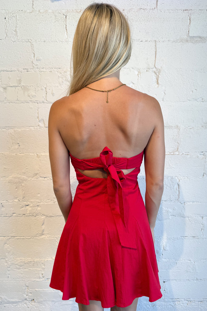 Emmeline Dress Red Back, adeline boutique, dallas boutique, boutique