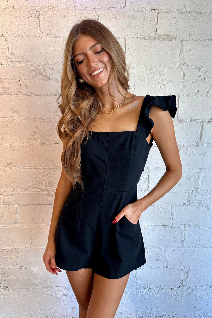 Romper, Dresses and Rompers, Endzone Romper, Adeline Boutique, women’s fashion Dallas, trendy romper, casual outfits, stylish jumpsuit, summer fashion, versatile clothing, playful style, comfortable attire