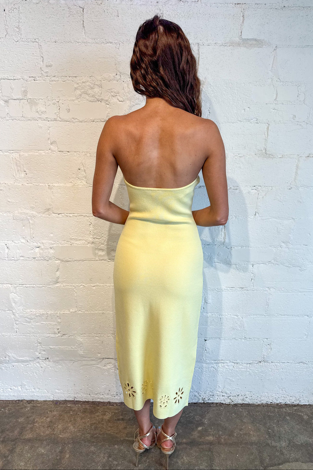 Eyelet Detail Sweater Dress, Yellow Midi Dress, Maxi Dress, Spring and Summer Dresses, Women's Dresses, Adeline Boutique, Dallas Boutique, Summer Styles