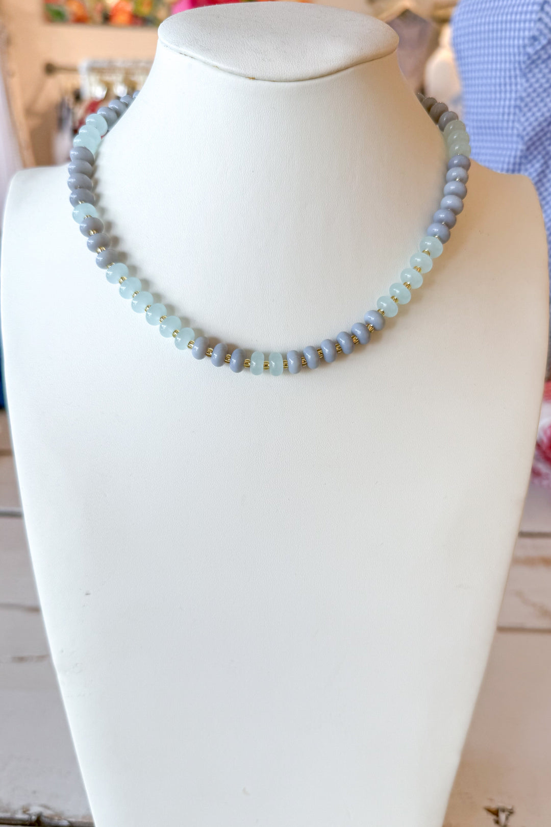 Feeling Blue Beaded Necklace, necklace, necklaces, dallas boutique, boutique, adeline boutique