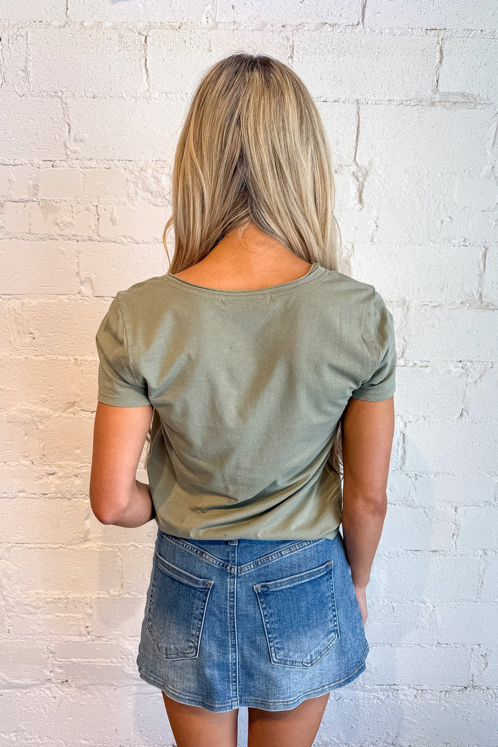 Flora U-Neck Tee, Basic Tops, Basic Tee, Vneck Tops, Adeline Boutique, Dallas Boutique, Spring Tops