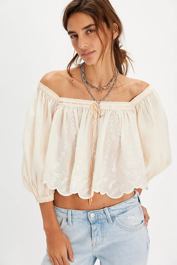 Free People Bali Daydream Melody Top, Free People, Tops, Off the Shoulder top, Adeline Boutique, Dallas Boutique, Women's Clothing Boutique