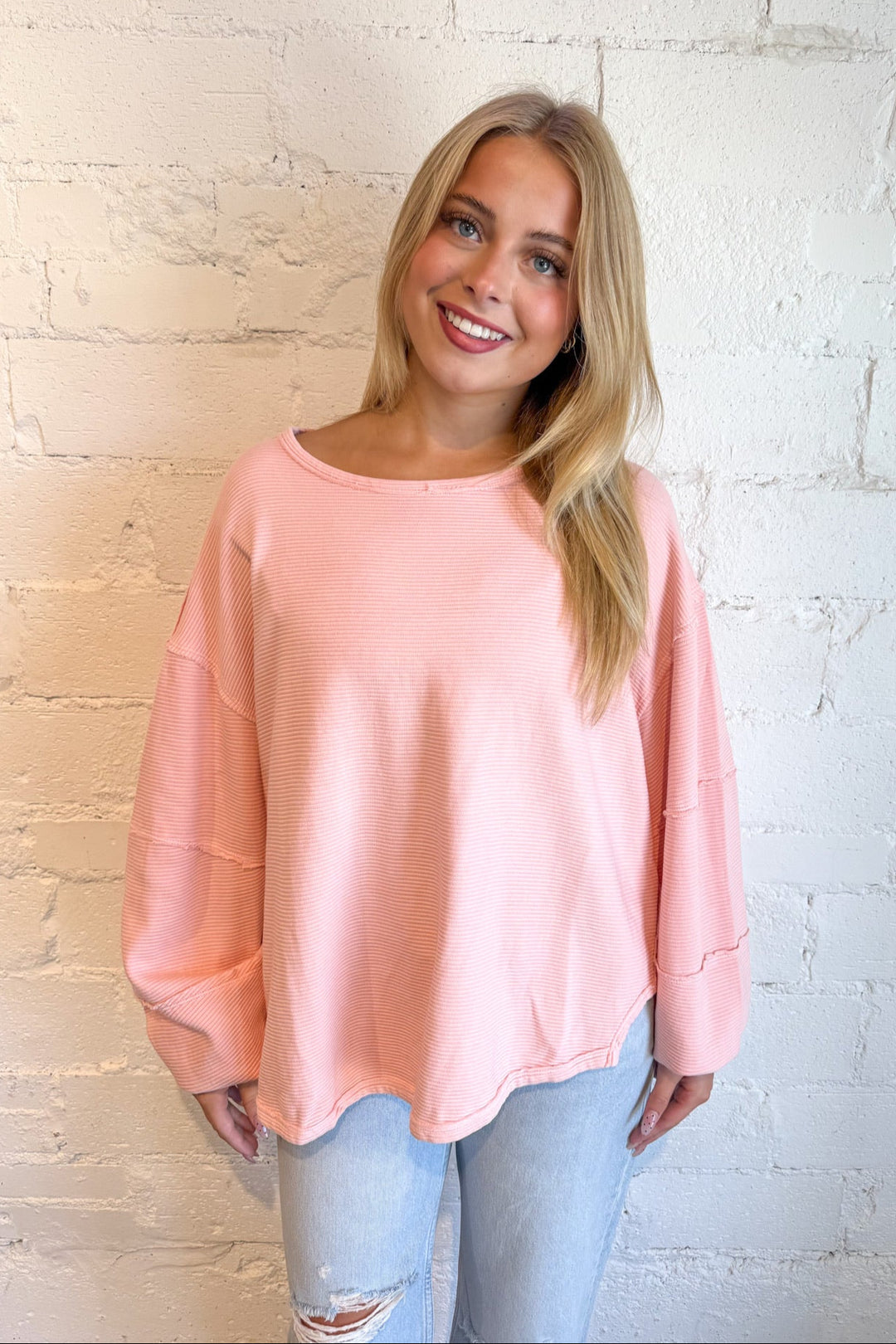 Free People Blossom Total Eclipse Tee, Long Sleeve, Back To School Tops, Basic Top, Crewneck, Adeline Boutique, Dallas Boutique
