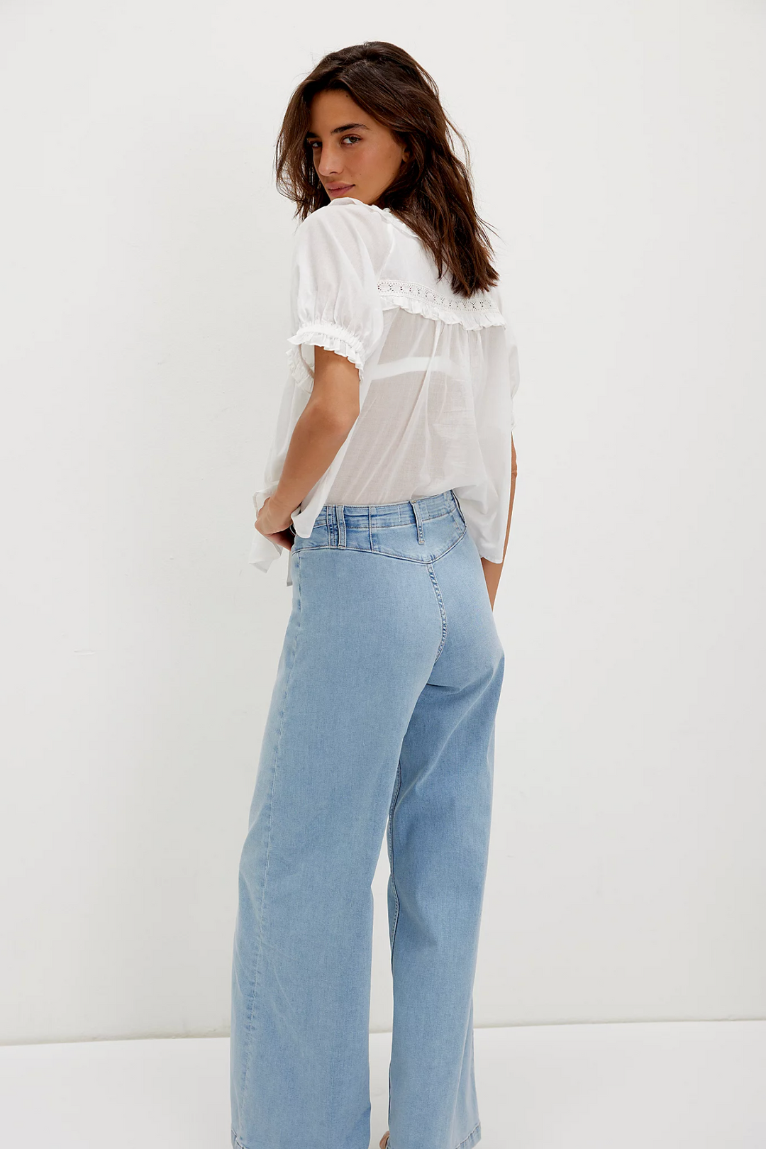 Free People Libre Wide Leg Blue Back, adeline boutique, dallas boutique, boutique