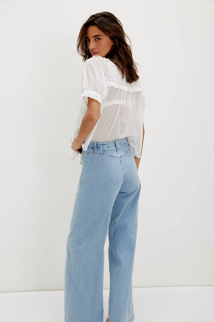 Free People Libre Wide Leg Blue Back, adeline boutique, dallas boutique, boutique
