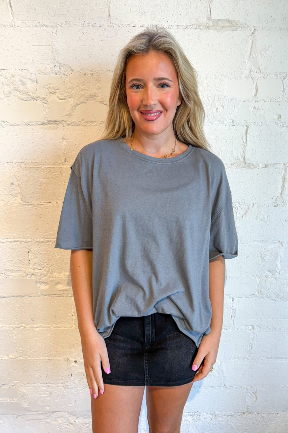 Free People Nina Tee, Basic Top, Short Sleeve Tops, Oversized Tee, Adeline Boutique, Dallas Boutique, Free People Tops