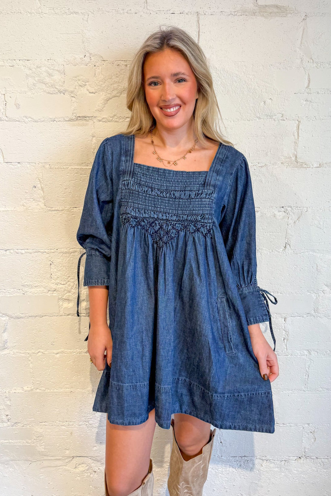 Free People Sonora Denim Mini, Denim Dress, Dresses, Denim, Thanksgiving Styles, Country Concert Outfit, Adeline Boutique, Dallas Boutique, Women's Dresses
