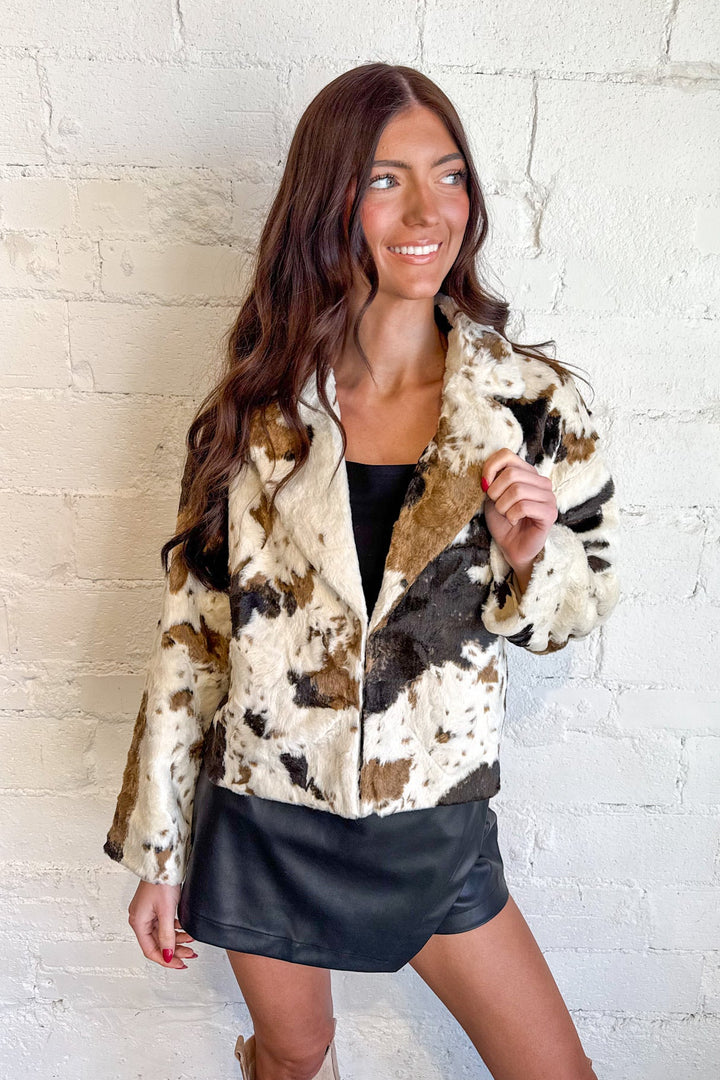 Frost & Found Jacket, Jacket, Cow Print Jacket, Winter Jackets, Coats, Adeline Boutique, Dallas Boutique