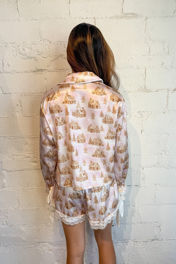 Gingerbread Dreams PJ Top, Pink PJS, Christmas Pjs