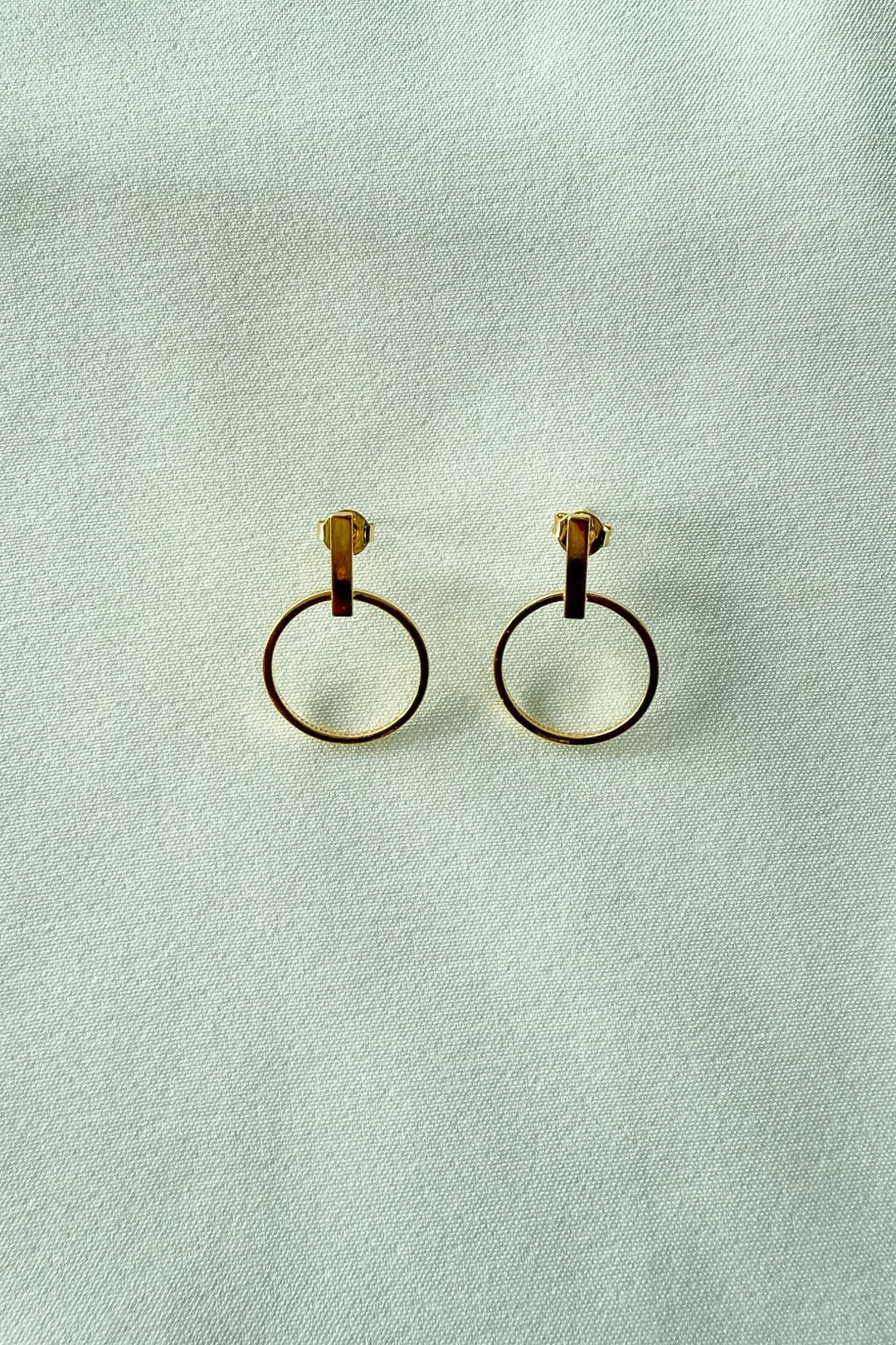 Gold Bar and Circle Drop Earrings, Gold Earrings, Earrings, Jewelry, Adeline Boutique, Dallas Boutique, Boutique Jewelry