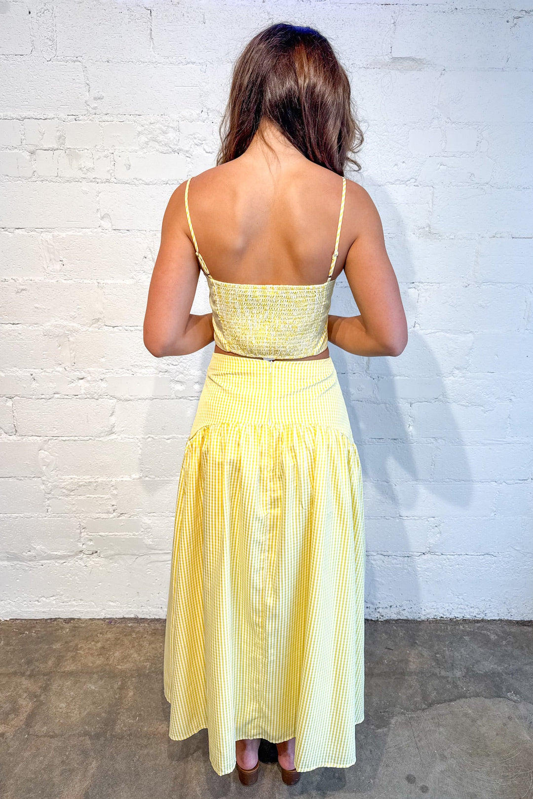 Gracie Gingham Maxi Skirt, Sets, Matching Sets, Spring and Summer Styles, Vacation Styles, Adeline Boutique, Dallas Boutique, Vacation Styles, Gingham Skirt, Maxi Skirt