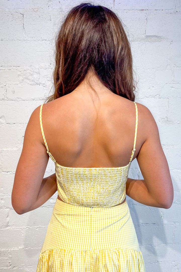 Gracie Gingham Top, Gingham Top, Gingham Set, Sets, Matching Sets, Yellow Outfit, Spring and Summer Styles, Vacation Sets, Adeline Boutique, Dallas Boutique