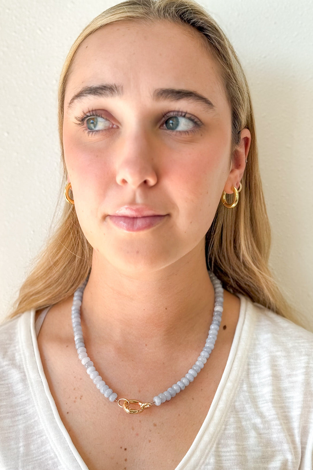 Gray Stone Necklace, Necklace, Stone Necklace, Jewelry, Accessories, Adeline Boutique, Dallas Boutique