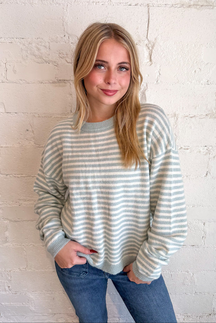 Haley Stripe Knit Top, Sweater, Striped, Sweater, Knit Tops, Long Sleeve Tops, Adeline Boutique, Dallas Boutique, Women's Boutique