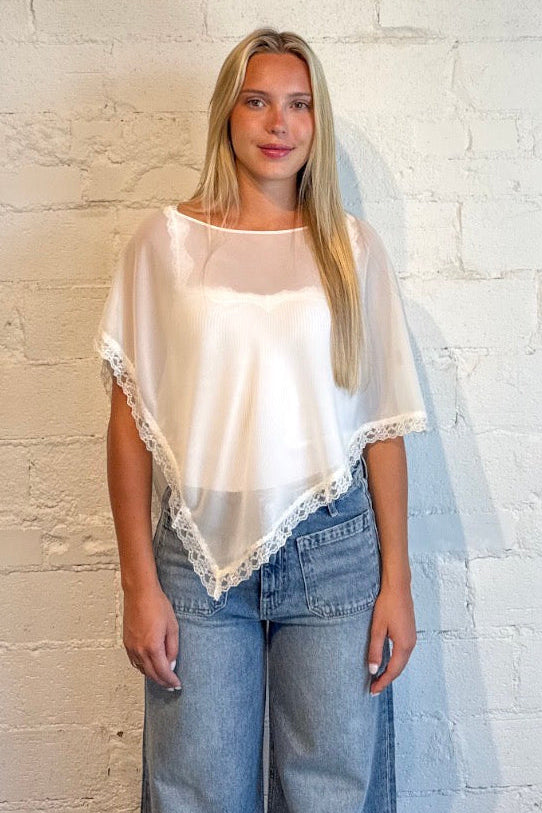 light flowy white poncho, boutique, dallas boutique