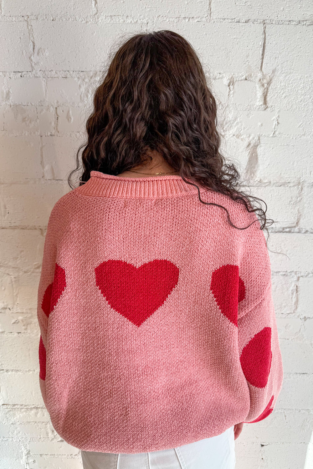 Heart Patched Sweater, Sweaters, Valentine's Styles, Valentine's Sweater, Adeline Boutique, Dallas Boutique, Women's Boutique