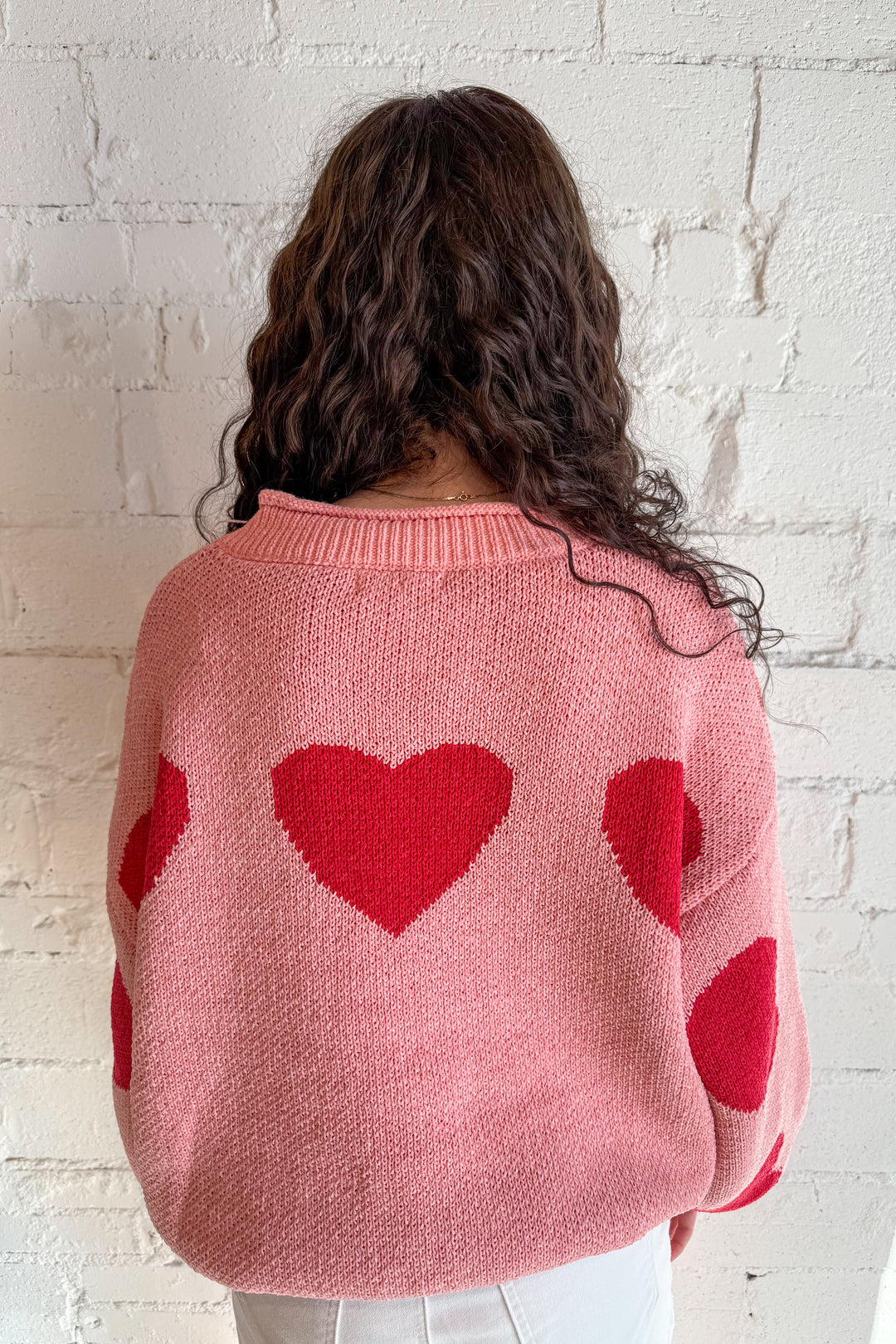 Heart Patched Sweater, Sweaters, Valentine's Styles, Valentine's Sweater, Adeline Boutique, Dallas Boutique, Women's Boutique