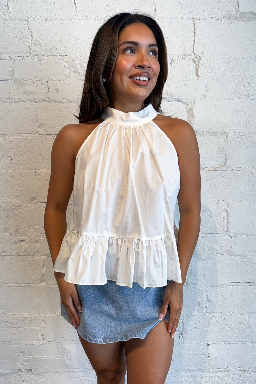 Heartbreaker Halter Top White, adeline boutique, dallas boutique, boutique