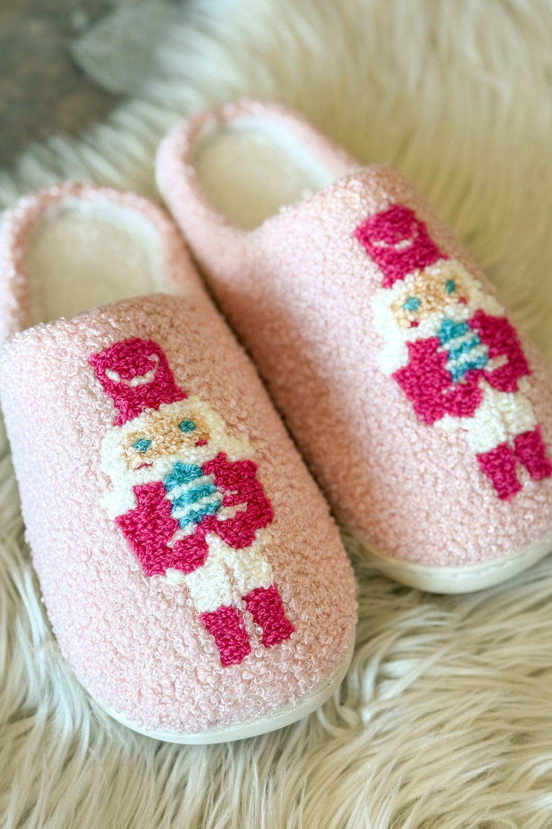 Holiday Nutcracker Slippers, Holiday Slippers, Slippers, Shoes, House Shoes, Accessories, Gift Ideas, Adeline Boutique, Dallas Boutique