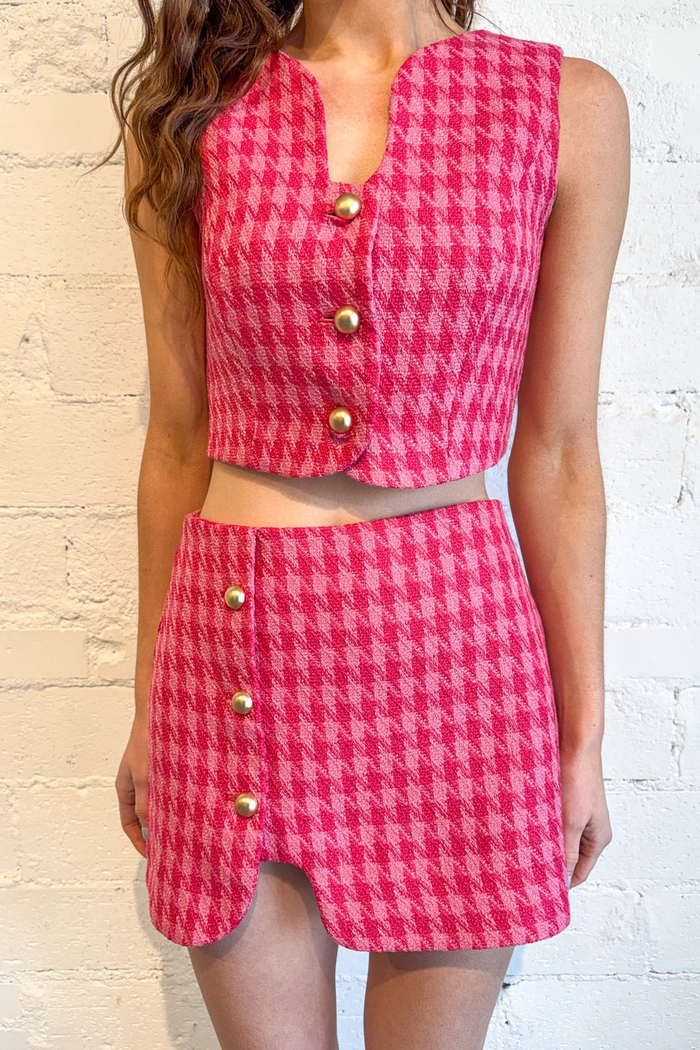 Houndstooth Tweed Wavy Skort, Set, Sets, Matching Sets, Two Piece Set, Adeline Boutique, Dallas Boutique, Spring Styles, Valentine's Styles